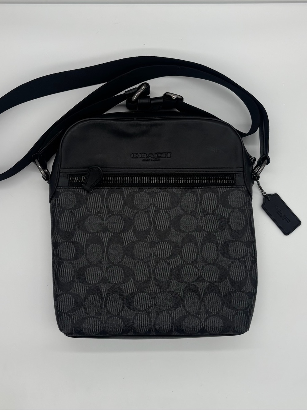 Coach Black Signature Canvas Messenger Bag